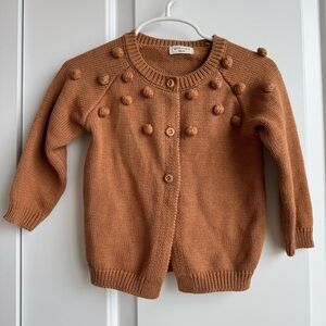 Gil & Niya Camel Knit Kids Pom PomCardigan